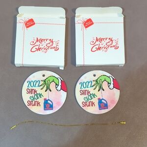 Tammy Corporation Grinch Ornaments 2022 Stink Stank Stunk set of 2